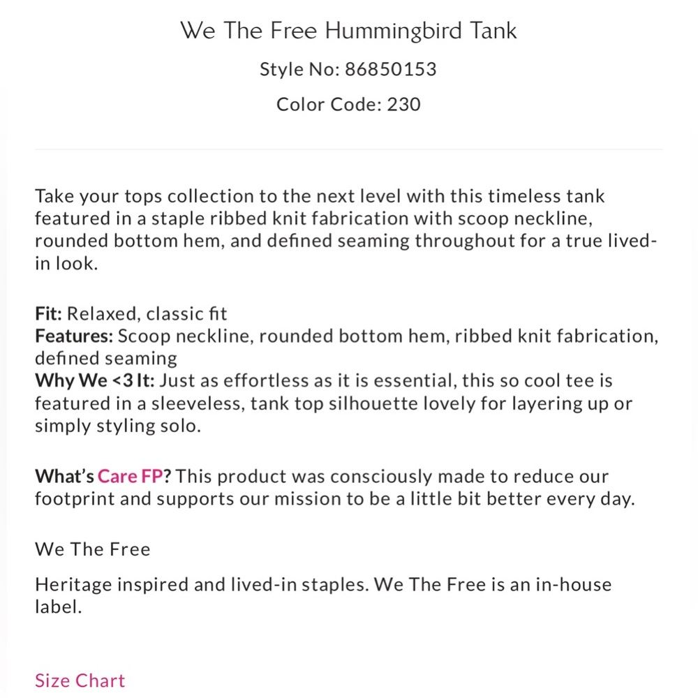We The Free Hummingbird Tank - Picture 3 of 7